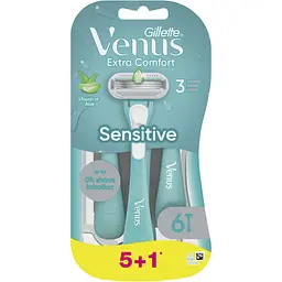Одноразові станки для гоління (бритви) жіночі Venus Sensitive Extra Comfort 6 шт. - мініатюра 2