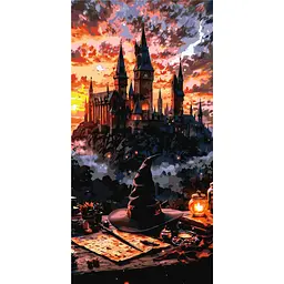Картина за номерами Атмосфера магії Хогвартс Origami LW5172, 40х80 см