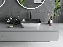 Умивальник Mexen Rita silver brushed black matt накладний MEX-21084573, Хром - мініатюра 3