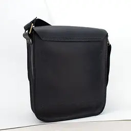 Сумка чоловіча шкіряна Handycover S416 чорна матова з клапаном - мініатюра 5