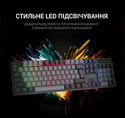 Клавіатура ігрова механічна GamePro GPMK-105 Black USB Red Switch - мініатюра 7