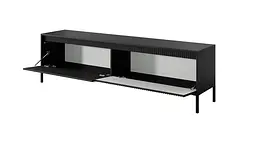 Тумба під телевізор Perfect Home Сенсо / Senso 2-дверна 2D/187 Чорний (PFH-091138) - мініатюра 6
