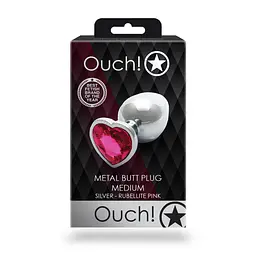 Металическая анальная пробка Ouch! Medium серебристого цвета - мініатюра 7
