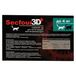 Краплі протипаразитарні Fipromax Secfour 3D для котів до 4 кг 0.5 мл 2 шт. - мініатюра 6