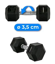 Гантель шестигранна Thunder 10 кг (HEXAGONAL-DUMBBELLS-10KG) - мініатюра 5