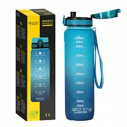 Пляшка для води спортивна 4FIZJO 1000 мл 4FJ0631 Sky Blue/Blue (P-5905973400763) - мініатюра 1