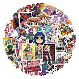 Стікерпак Скотт Пілігрим Набір наклейок GeekLand Scott Pilgrim 55 штук