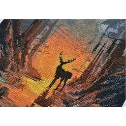 Набір для вишивання хрестиком Abris Art Вартовий лісу з п'яльцями AH-209   - мініатюра 2