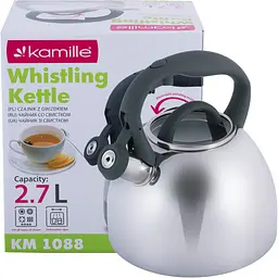 Чайник Kamille з нержавіючої сталі зі свистком 2.7 л (1088) - мініатюра 6