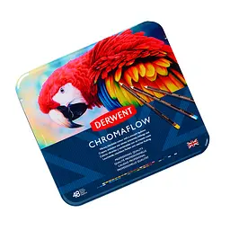 Набір кольорових олівців Chromaflow 48 шт. мет. коробка Derwent - мініатюра 6