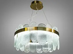 Підвісна люстра Diasha 803-500SGD золота LED-модель з прозорими скляними елементами, потужність 100 Вт, діаметр 48 см