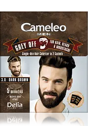 Фарба для бороди та вусів Delia Cosmetics Cameleo Grey Off, 3.0 темно-коричневий