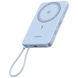 Батарея універсальна Ugreen 10000mAh 30W 1xUSB-C + 15W Magnetic Wireless + cable USB-C blue (65839B) - мініатюра 5