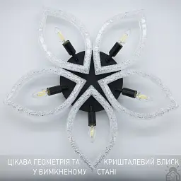 Керована світлодіодна люстра YAVIR ICE 5R 60 Вт + 5 ламп E14 700x125 мм Чорна ESLLSE - мініатюра 7