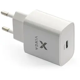 Зарядний пристрій Vinga PD Type-C 20W Charger white (VWCPDC)