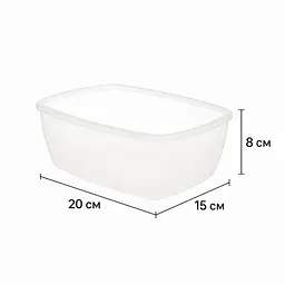 Контейнер судок харчовий лоток з кольоровою кришкою 1.5 л 20×15×8 см Синій 87878 - мініатюра 5