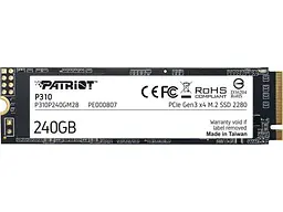 Накопичувач SSD Patriot m.2 NVMe 240Gb P310 PCIe 3.0 250 256 (P310P240GM28)