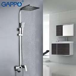Душова система Gappo G2407, вилив - перемикач на лійку, хром - мініатюра 2