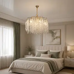 Підвісна кришталева люстра Splendid Ray L2935/6 (FGD), золото, 6 ламп E27, від 10-18 м²