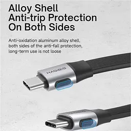 Кабель Hagibis Flat USB 4 USB-C to USB-C 0.15m (UAF20E) [160292] - мініатюра 3
