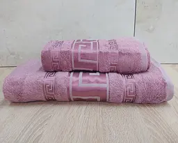 Набір турецьких бамбукових махрових рушників Cestepe 50х90+70х140 Bamboo Grek Pembe