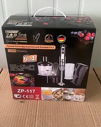 Блендер занурювальний домашній кухонний 6 в 1 Zepline ZP-117 1500 Вт блендер, подрібнювач, міксер - мініатюра 4