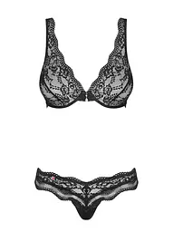 Мереживний комплект білизни Obsessive Luvae S/M чорний - мініатюра 5
