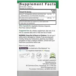Ашваганда та базилік священний Nature's Answer Ashwagandha & Holy Basil 550 мг 60 вегетаріанських капсул - мініатюра 3