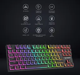 Клавіатура ігрова механічна GamePro MK-80R USB Red switch (Linear) RGB Black - мініатюра 5