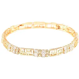 Браслет XUPING Позолота 18K «Різьблений візерунок з цирконієм» довжина 19см х 6мм (253309)