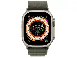Смарт-годинник Apple Watch Ultra GPS + Cellular 49mm Titanium Case with Green Alpine Loop - Small (MNHC3/MNHJ3) - мініатюра 2