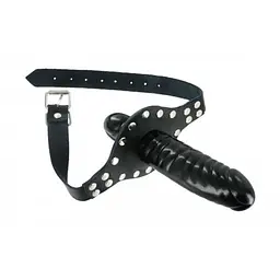 Кляп-фалос зі страпоном Strict Leather Ride Me Mouth Gag, 12х4 см, чорний