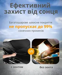 Сонцезахисна парасолька для лобового скла автомобіля 79х145 см - мініатюра 8