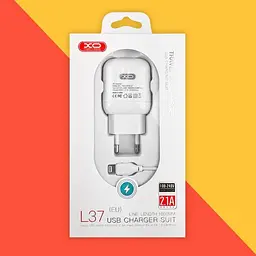 Адаптер живлення XO L37 2.1 A 1 USB зарядний блок живлення та кабель для iPhone - мініатюра 4