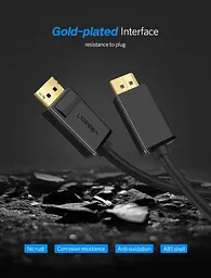Кабель Ugreen DP102 DP Male to Male Cable 2 м чорний (10211) - мініатюра 3