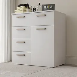 Комод на 4 шухляди з дверима Idea ТКБ-367.2 Білий