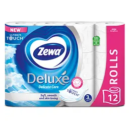 Туалетний папір Zewa Deluxe білий 3 шари 12 рулонів (7322540989779) - мініатюра 2