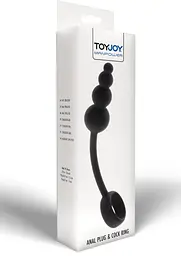 Анальна пробка з ерекційним кільцем ToyJoy Anal Plug Penis Ring, 22 см (чорний) - мініатюра 6