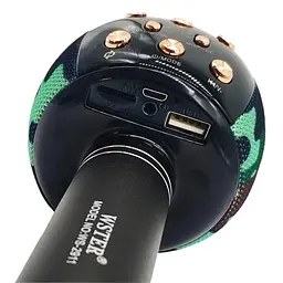 Бездротовий Bluetooth караоке мікрофон з динаміком 5 тембрів голосу USB AUX FM Wster WS-2911 камуфляжний - мініатюра 3
