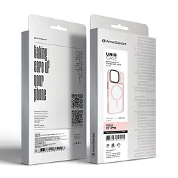 Чехол для Apple iPhone 17 Pro, Uniq MagCase, розовый, противоударный, панель-накладка с MagSafe, ударопрочный TPU+PC, с магнитом MagSafe, поддержка полноценной беспроводной зарядки, ArmorStandart (ARM86268) - мініатюра 6