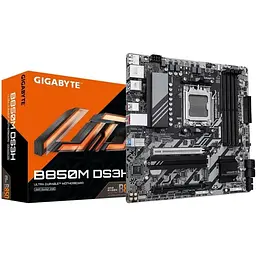 Материнська плата AM5 Gigabyte B850M DS3H, B850, 4xDDR5, Int.Video (CPU), 4xSATA3, 2xM.2, 1xPCI-E 5.0 x16, 1xPCI-E 3.0 x16, Realtek 7.1, Realtek 2.5GbE, 6xUSB 3.2 / 8xUSB 2.0, HDMI/2xDP, MicroATX
