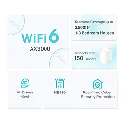 Система WiFi-Mesh Deco X50 AX3000, 3xGE LANWAN, 1мод TP-Link teh0017277 - мініатюра 7