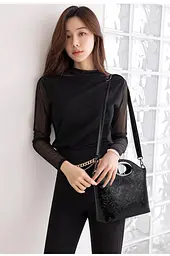 Сумка Italian Bags Pano 26х10х25,5 см Чорний (id_1388) - мініатюра 3