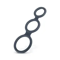 Ерекційне кільце Boners Triple Cock Ring 18 см сірий - мініатюра 3