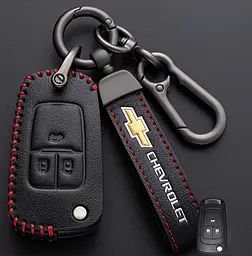 Чохол для автоключів Chevrolet із брелоком-карабіном, оригінал (2 кнопки викидний ключ №1)