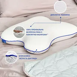 Подушка ортопедична MEMORY FOAM ТМ IDEIA 58х50х12см МЕТЕЛИК 8-35537 - мініатюра 3