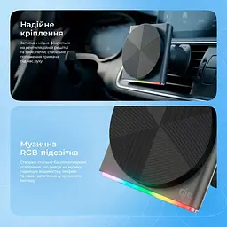 Автотримач із бездротовою зарядкою Proove Neostorm Qi2 15W Gray (WHNS15002003) [167448] - мініатюра 10