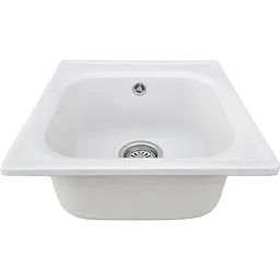Мийка кухонна Valetti 1N гранітна, біла  430х445 мм  - мініатюра 3