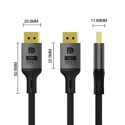 Кабель DisplayPort (M) - DisplayPort (M), 1.5 м, Black, ColorWay, V 2.1, 16 K / 60 Гц (CW-CBDP 091-BK) - мініатюра 3