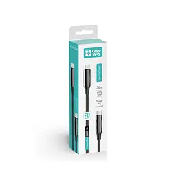 Дата кабель USB-C to USB-C 1.0m (PVC+Aluminum Alloy) (PD Fast Charging 240W) 5А black ColorWay (CW-CBPDCC069-BK) - мініатюра 6